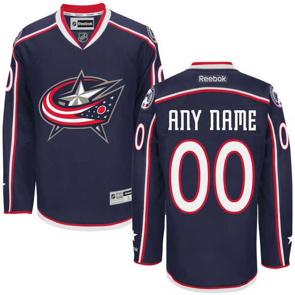 Men Columbus Blue Jackets Reebok Navy Premier Home Custom NHL Jersey